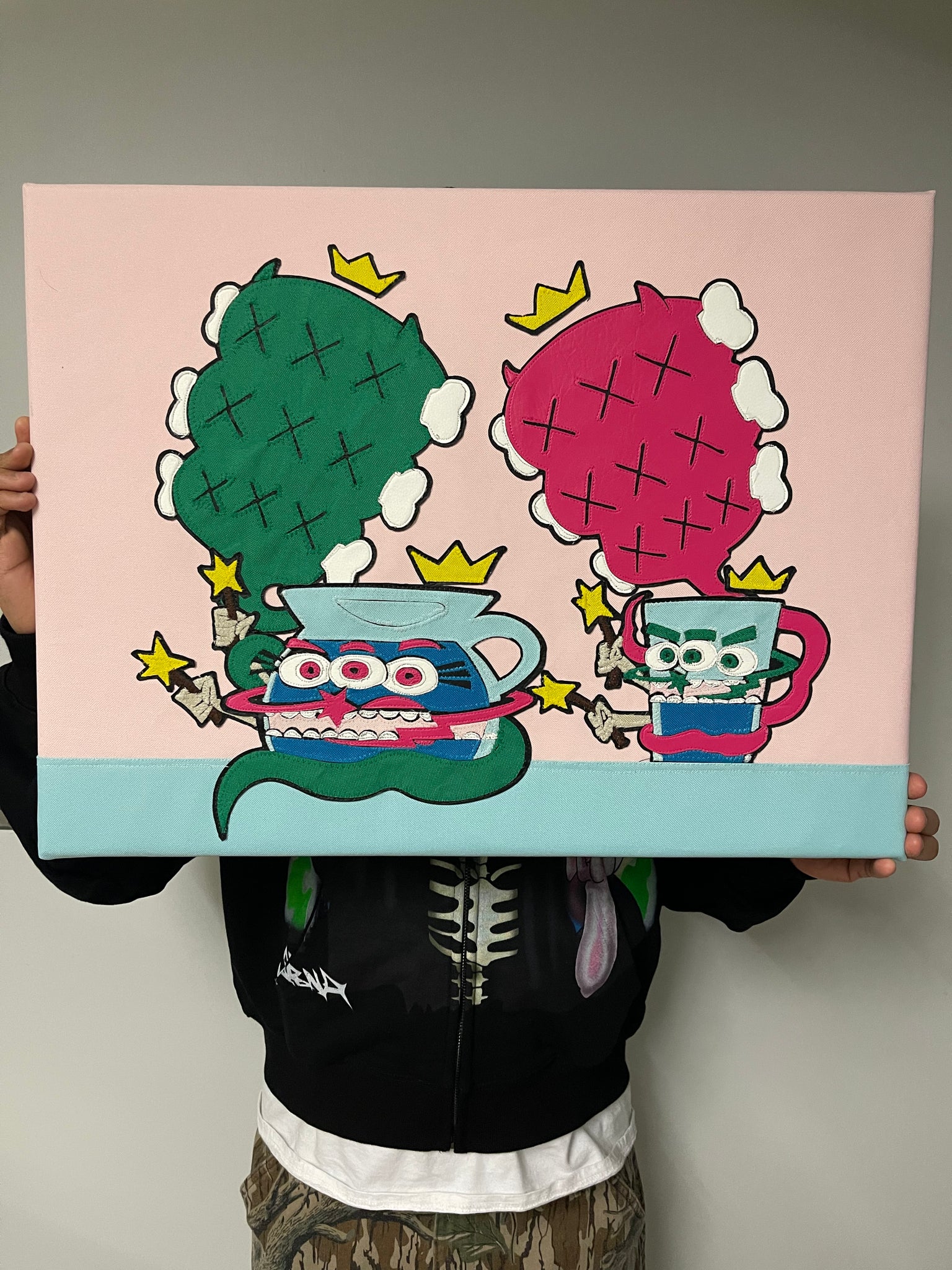 Fairy God Cups Fabric Art