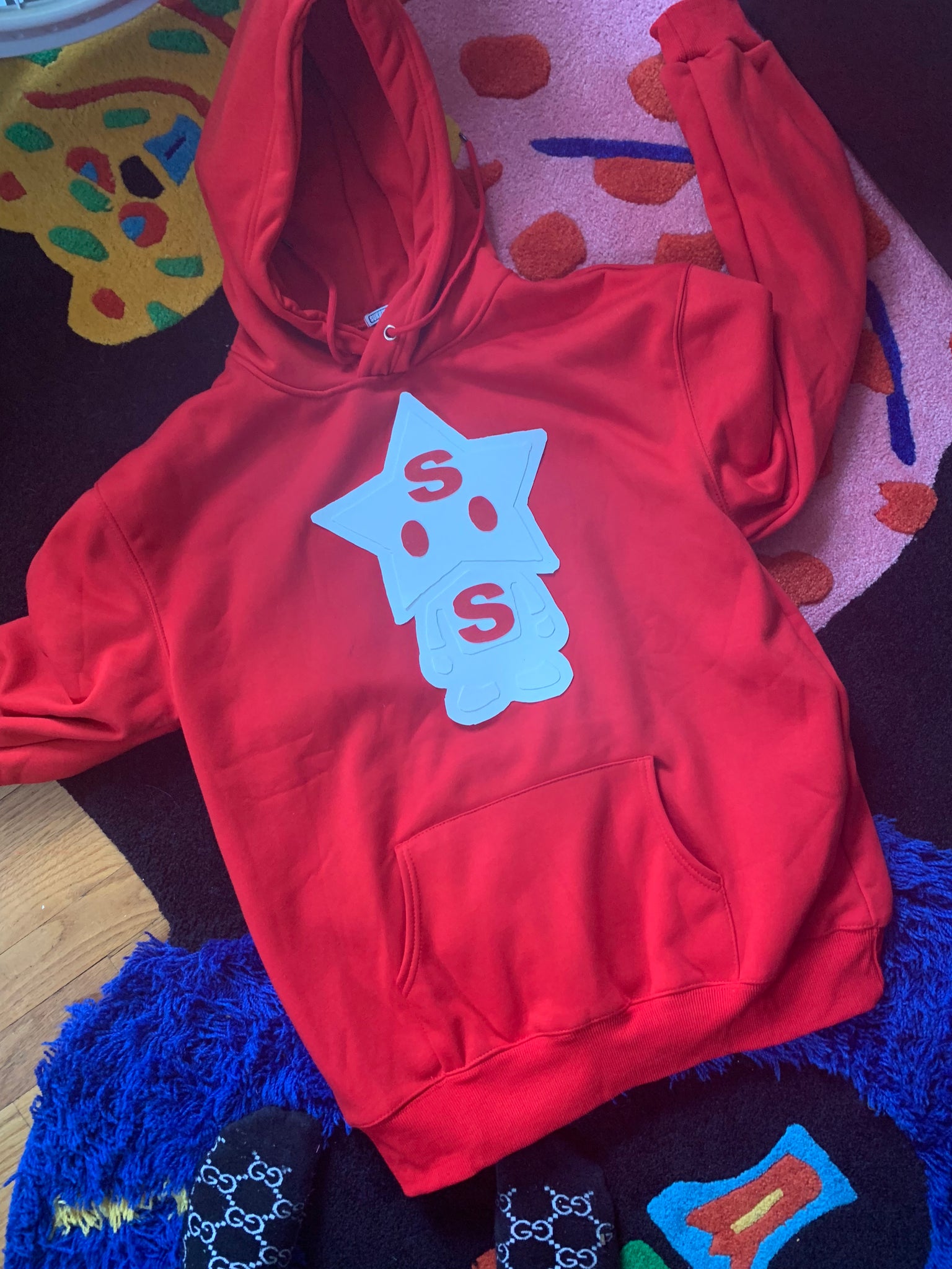 Red leather starboy hoodie