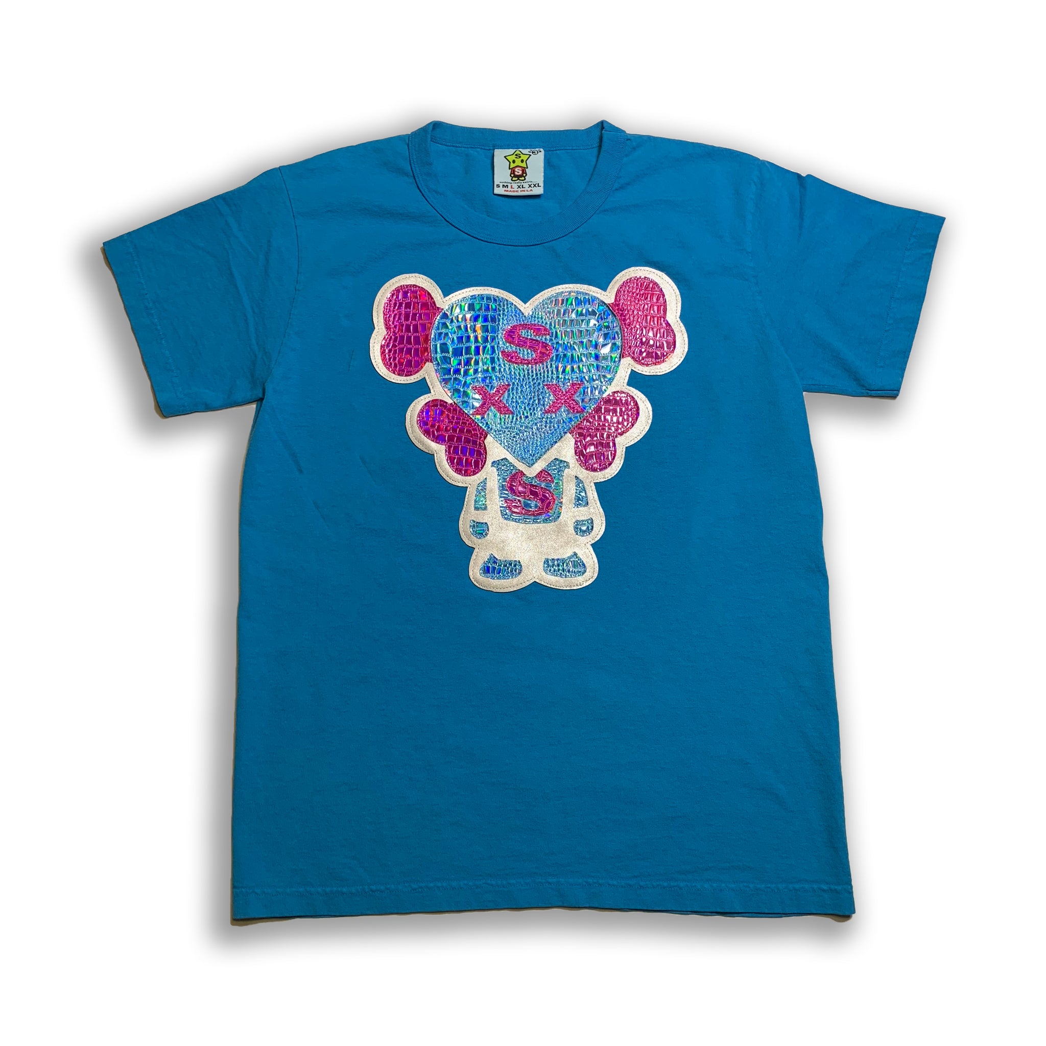 Holographic HeartBoy T-shirt Blue