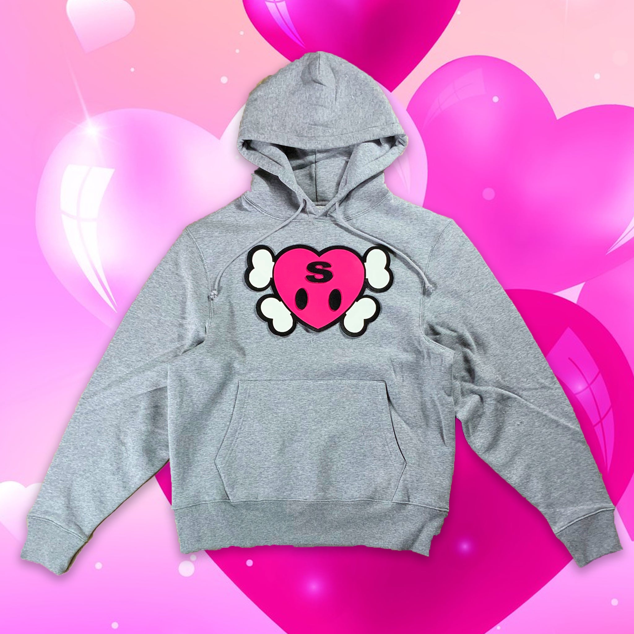 Leather Pink Heart Hoodie
